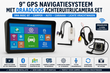 9 inch camper gps met draadloos achteruitrijcamera drktech