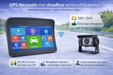 7 inch gps mer draadloze achteruitrijcamera