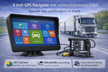 9 inch gps navigatie met achteruitrijcamera 24v drktech